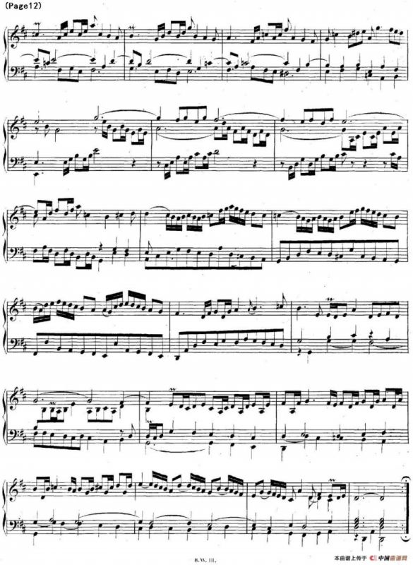 帕蒂塔6首德国组曲（No.4 D大调 巴赫 Partita D Major BWV 828）