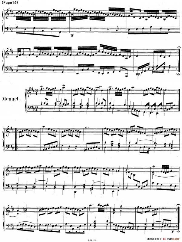 帕蒂塔6首德国组曲（No.4 D大调 巴赫 Partita D Major BWV 828）