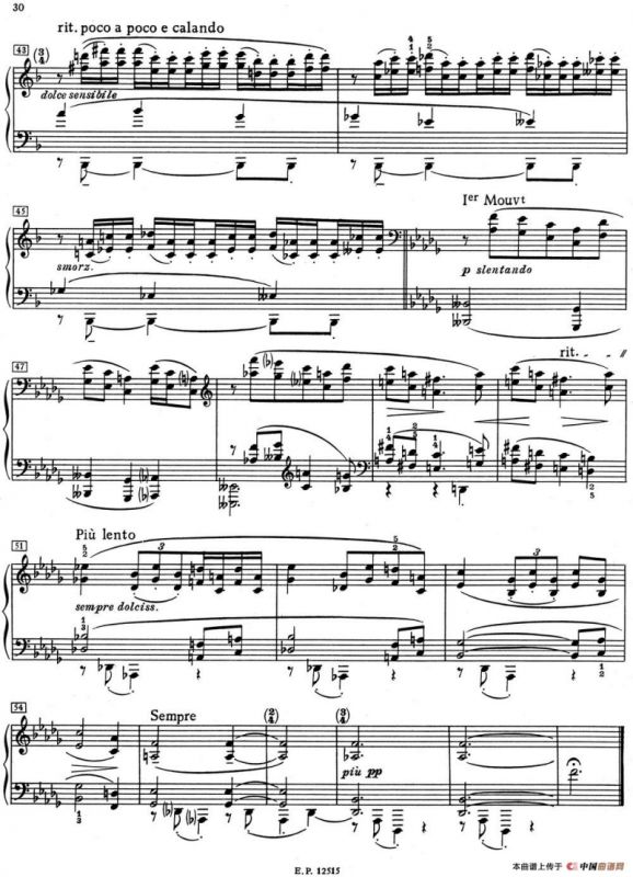 德彪西12首钢琴练习曲（4 六度练习v1.0 sixtes）