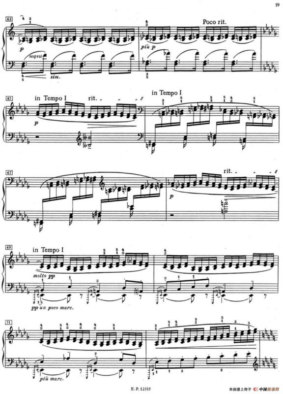 德彪西12首钢琴练习曲（2 三度练习v1.0 tierces）