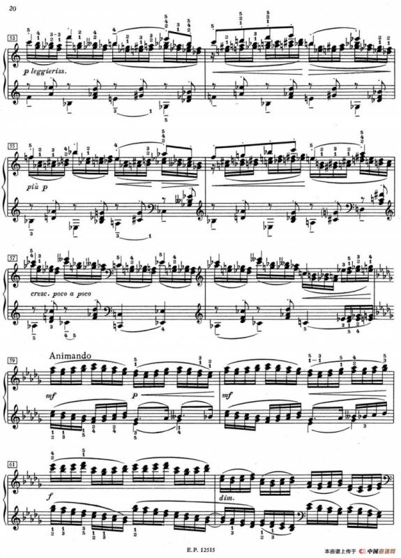 德彪西12首钢琴练习曲（2 三度练习v1.0 tierces）