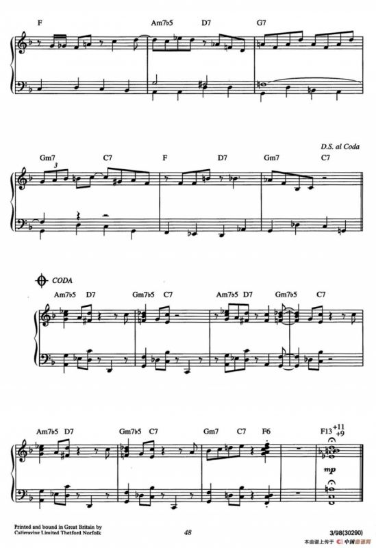 Walkin Shoes（爵士钢琴酒吧独奏钢琴谱）