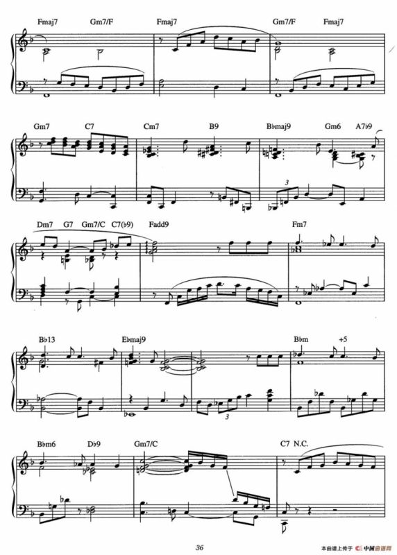 The Midnight Sun Will Never Set（爵士钢琴酒吧独奏钢琴谱）