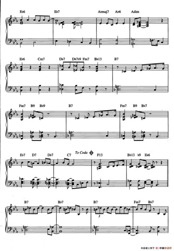 The Late Late Show（爵士钢琴酒吧独奏钢琴谱）