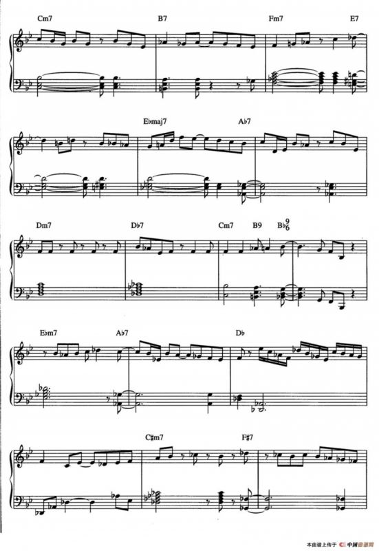 One Note Samba（samba de uma nota so）（爵士钢琴酒吧独奏钢琴谱）