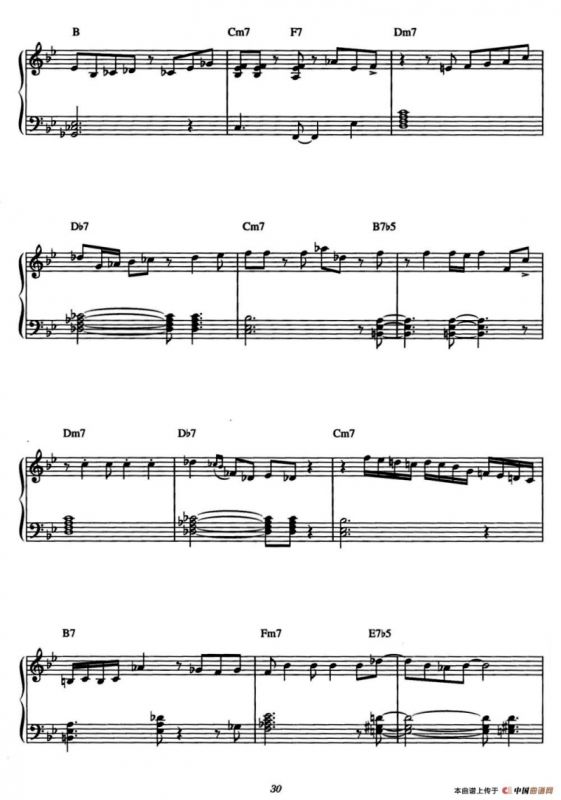 One Note Samba（samba de uma nota so）（爵士钢琴酒吧独奏钢琴谱）