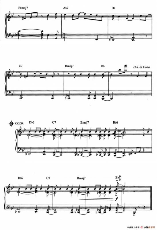 One Note Samba（samba de uma nota so）（爵士钢琴酒吧独奏钢琴谱）