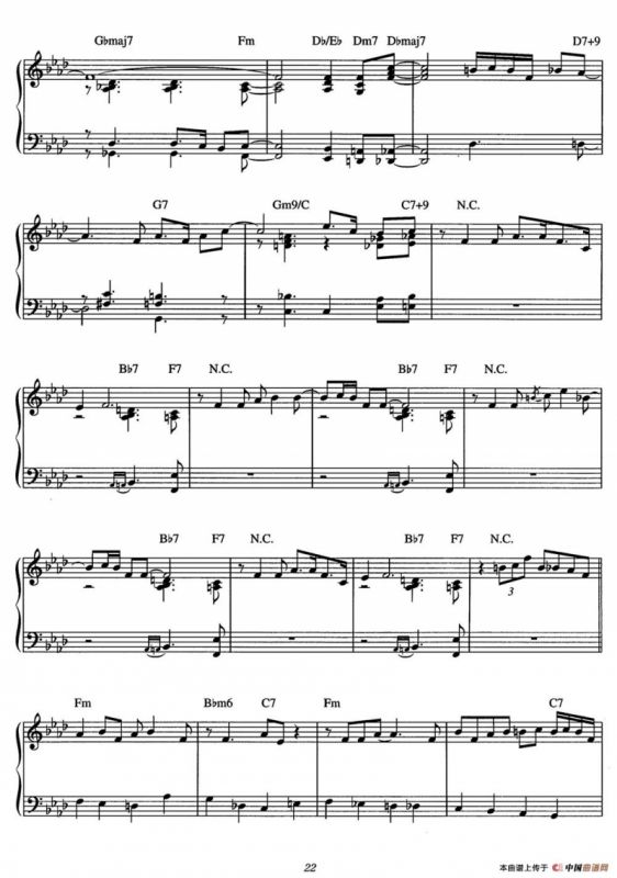 Moanin‘（爵士钢琴酒吧独奏钢琴谱）