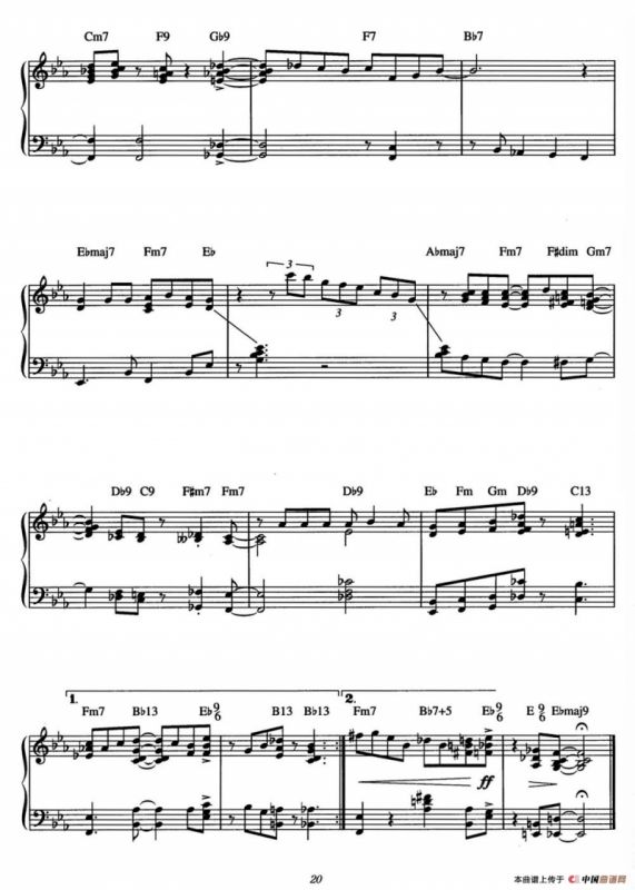 Lets Get Away From It All（爵士钢琴酒吧独奏钢琴谱）