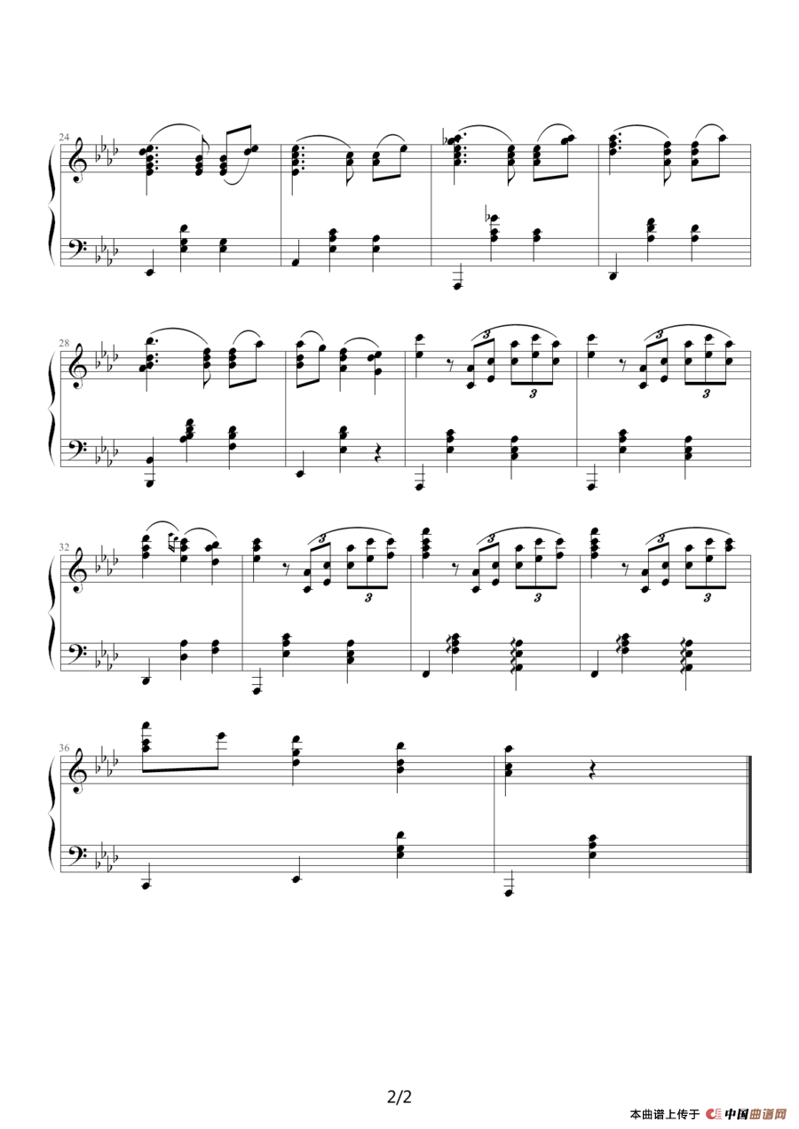 降A大调圆舞曲（勃拉姆斯曲、欧阳阳制谱版）