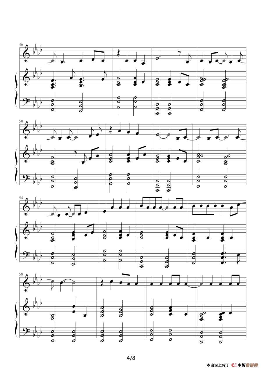 because of you（韩剧《冬季恋歌》插曲）（钢琴伴奏谱）