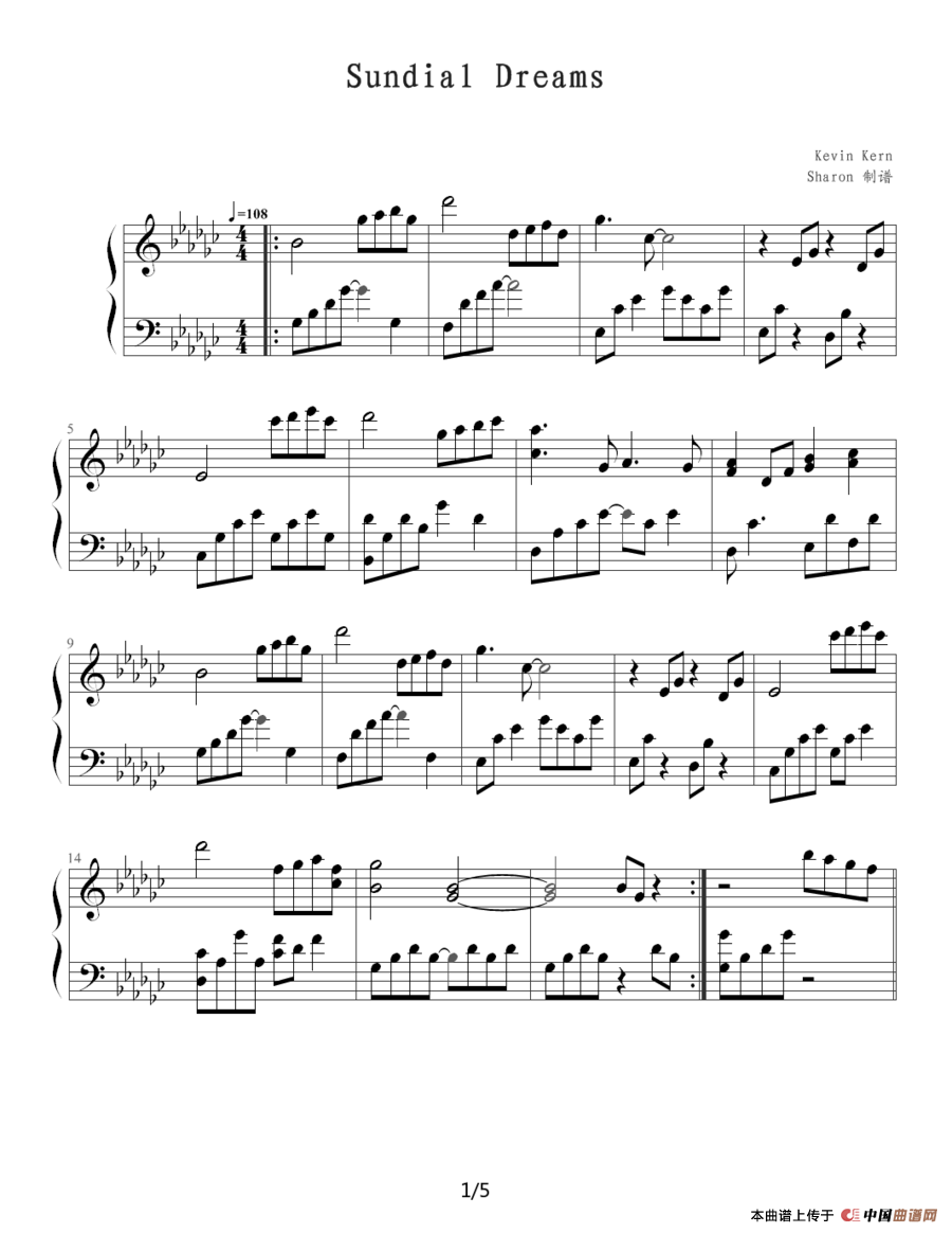 Sundial Dreams（Sharon制谱版）