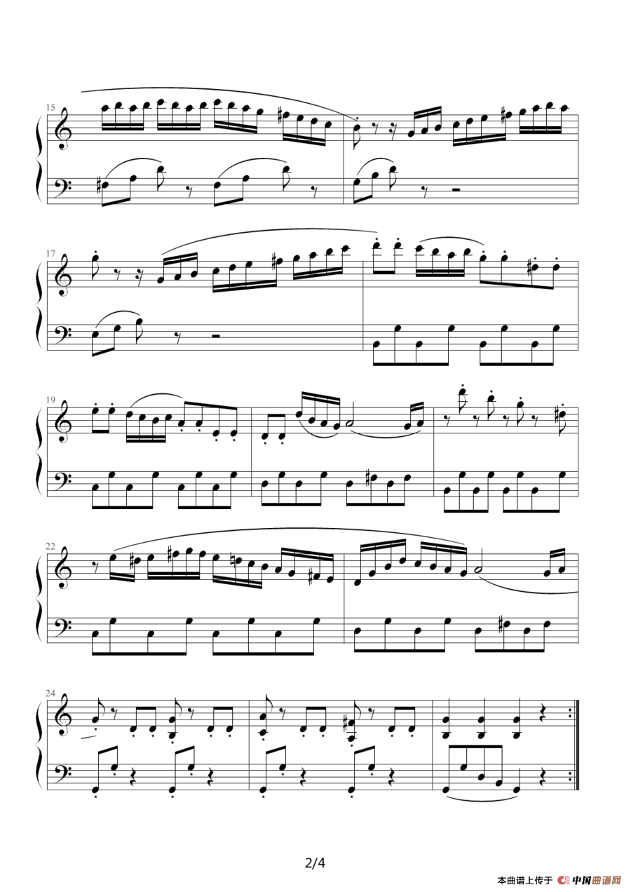 C大调小奏鸣曲第一乐章（克来门蒂作曲版）