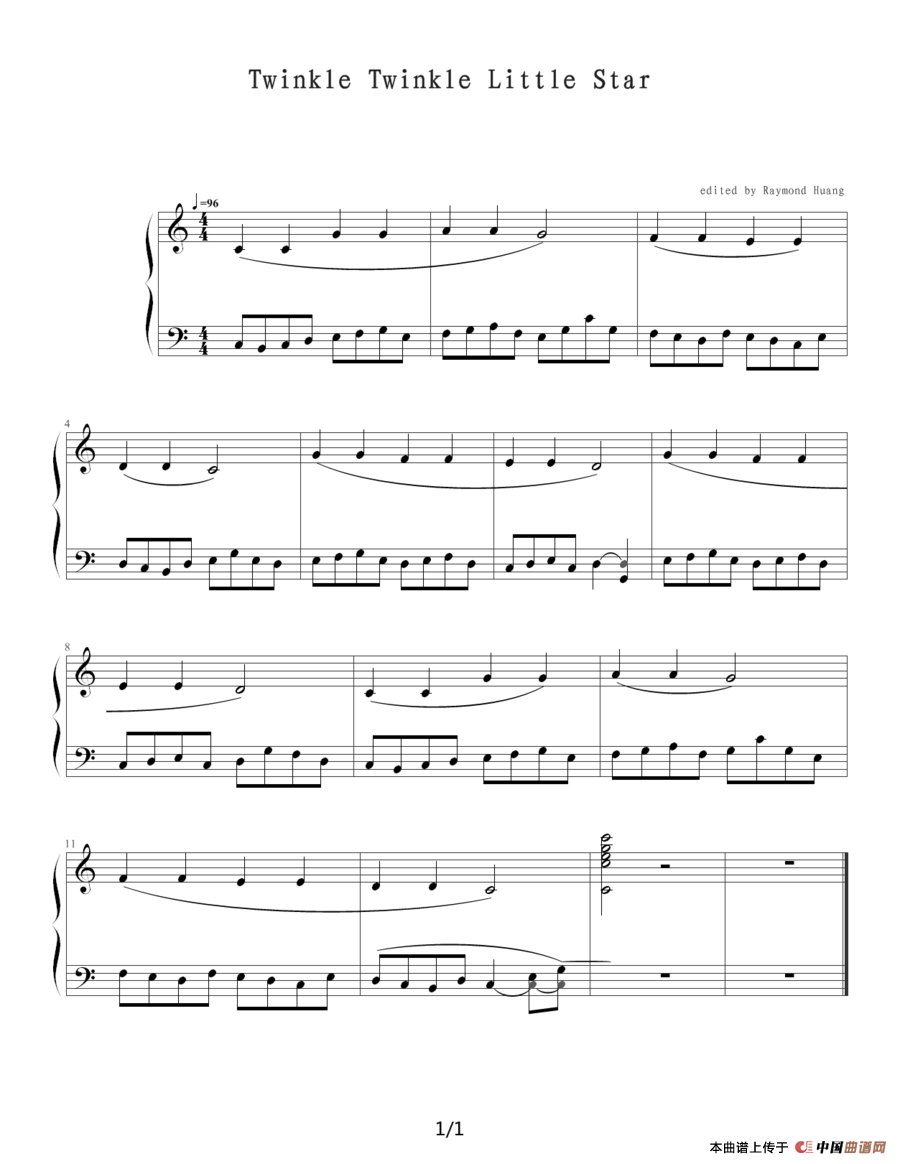 Twinkle Twinkle Little Star（闪烁的小星星）