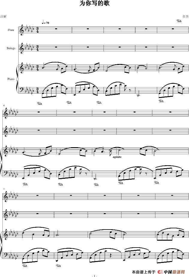 为你写的歌（长笛+弦乐+钢琴）