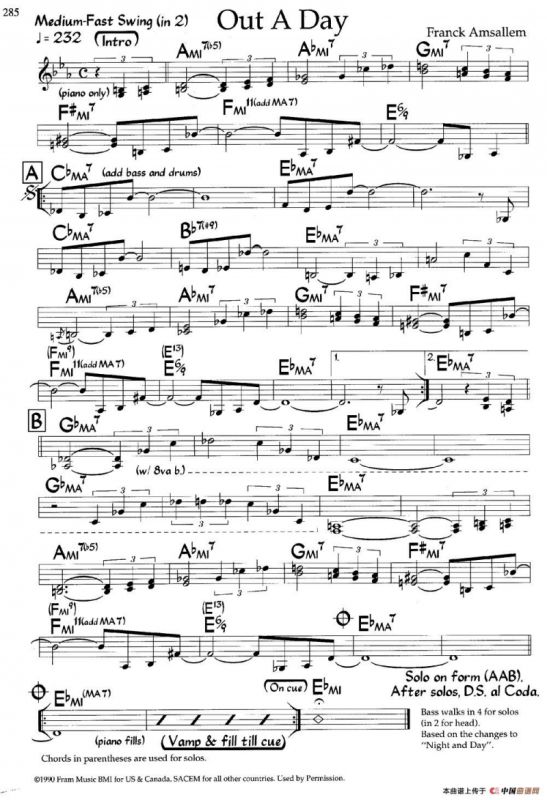 Out A Day（爵士钢琴曲）
