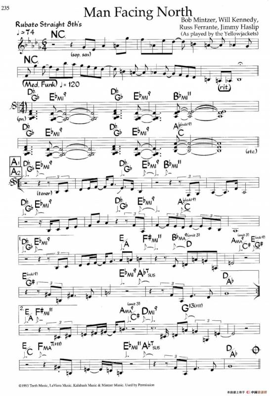 Man Facing North（爵士钢琴曲）