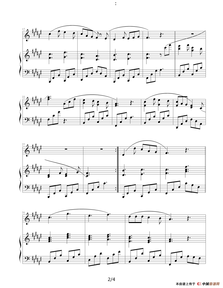 过云雨（钢琴伴奏谱、Sunny 记谱制谱版）