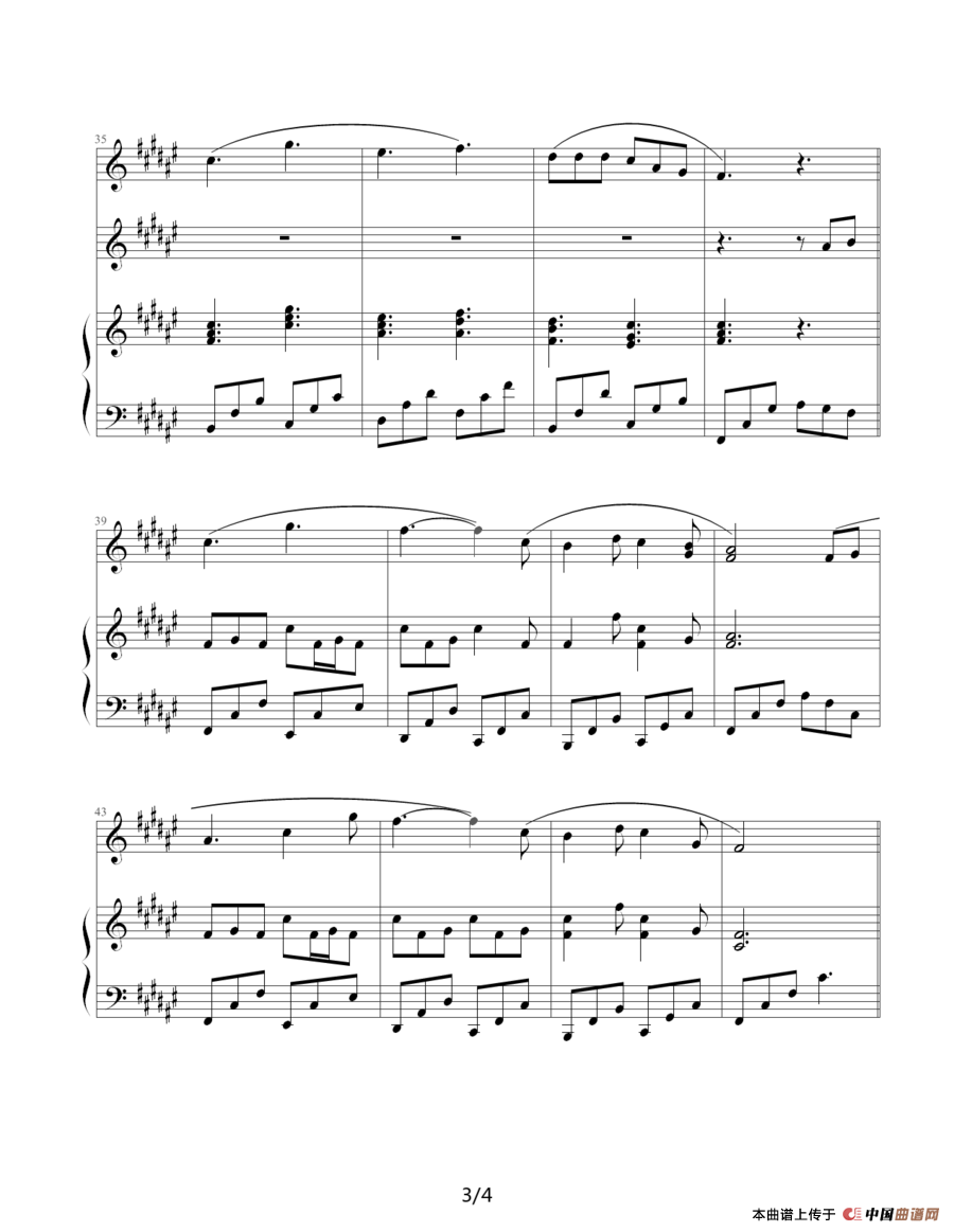 过云雨（钢琴伴奏谱、Sunny 记谱制谱版）