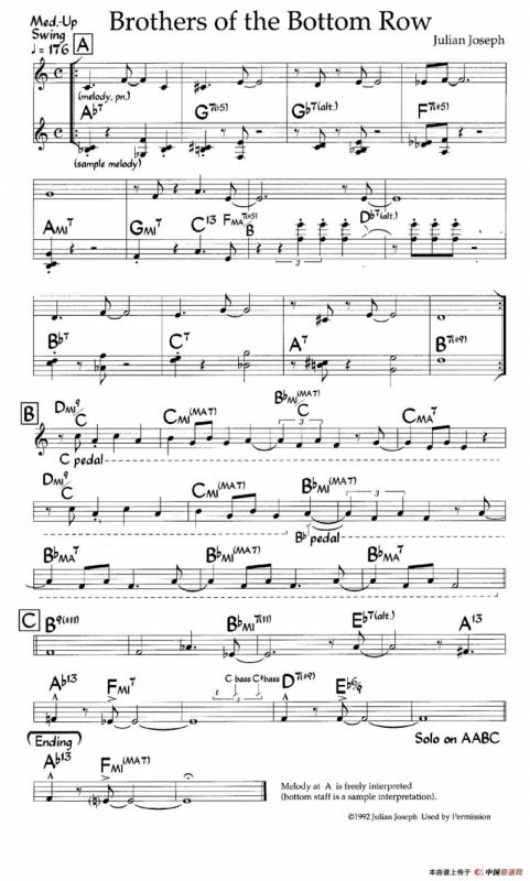 Brothers of the Bottom Row（爵士钢琴曲）