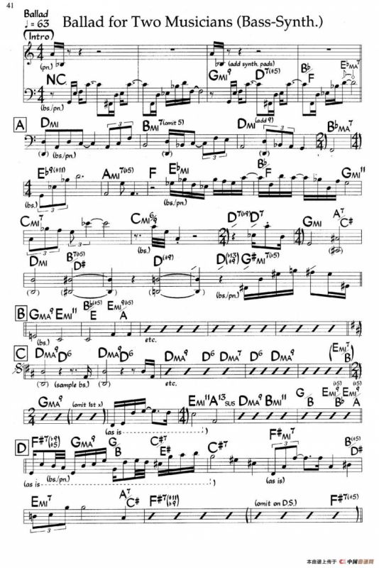 Ballad for Two Musicians（爵士钢琴曲）