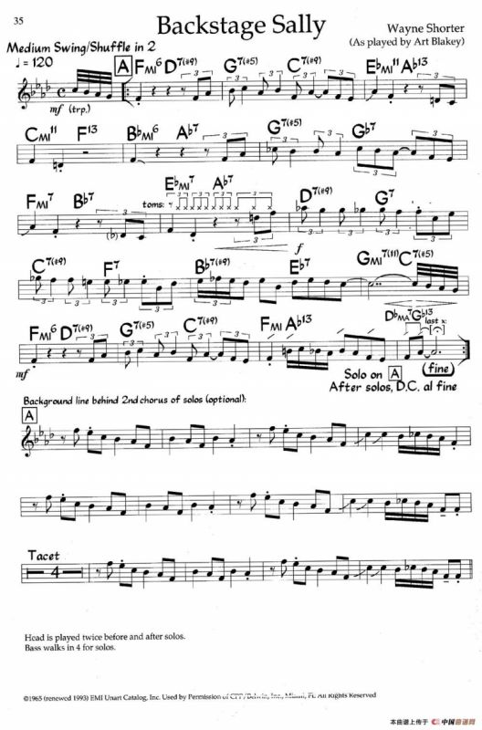 Backstage Sally（爵士钢琴曲）