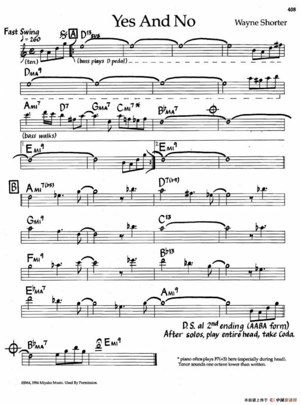 Yes And No（爵士钢琴曲）