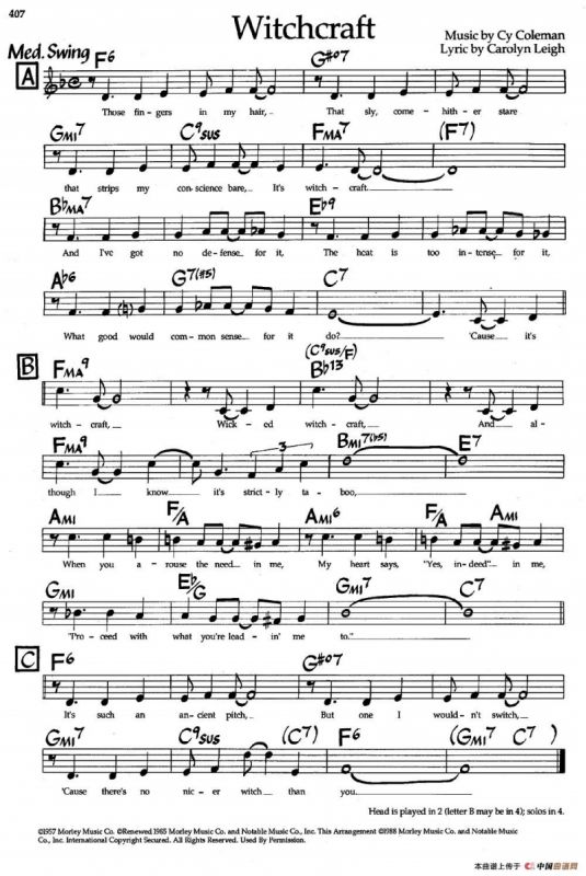 Witchcraft（爵士钢琴曲）