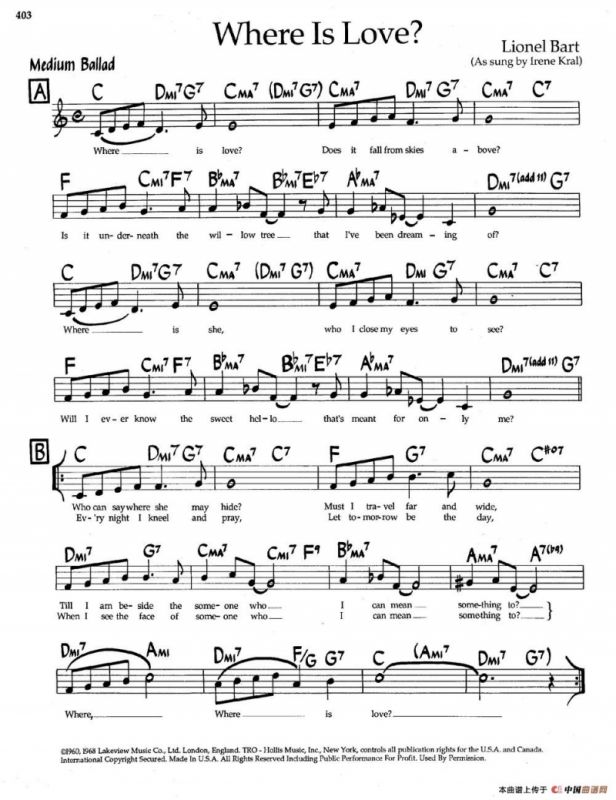 Where Is Love?（爵士钢琴曲）