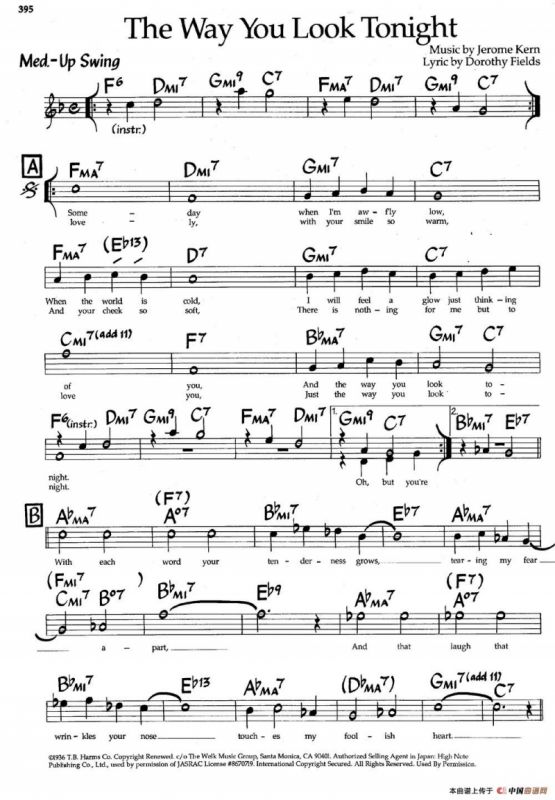 The Way You Look Tonight（爵士钢琴曲）