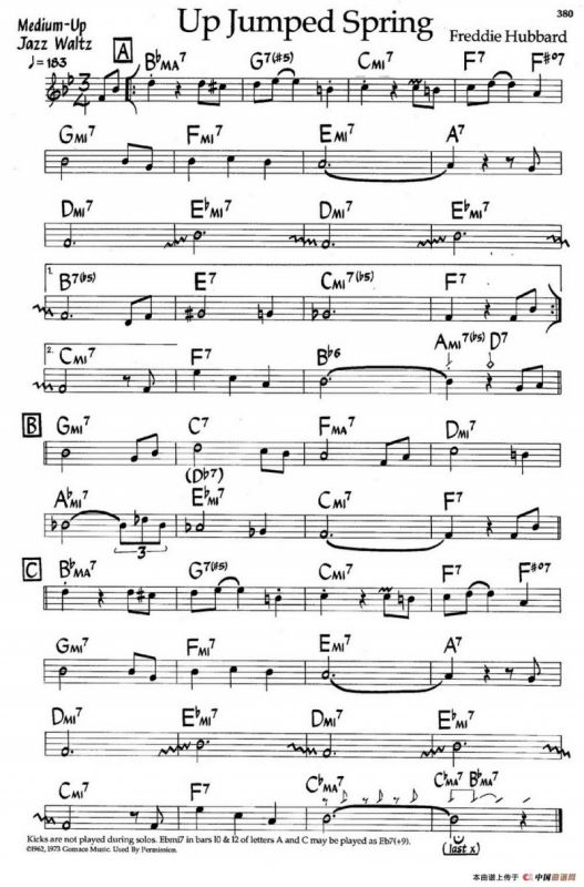 Up Jumped Spring（爵士钢琴曲）