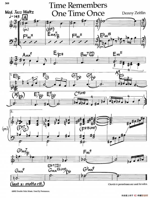 Time Remembers One Time Once（爵士钢琴曲）