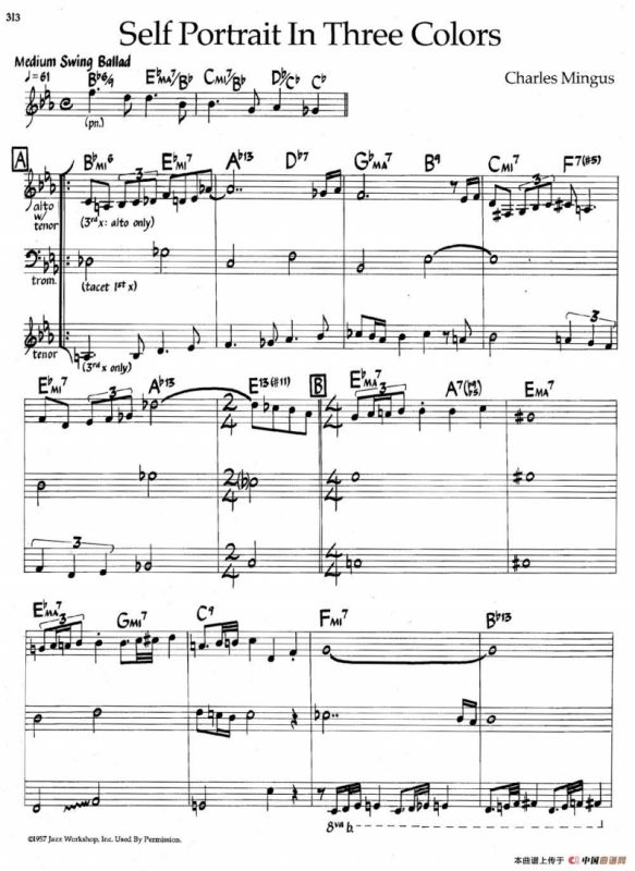 Self portrait In Three Colors（爵士钢琴曲）