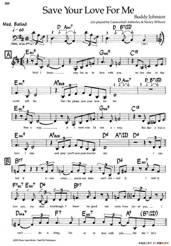 Save Your Love For Me（爵士钢琴曲）