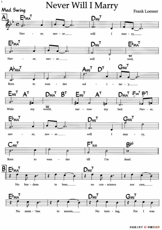 Never Will I Marry（爵士钢琴曲）