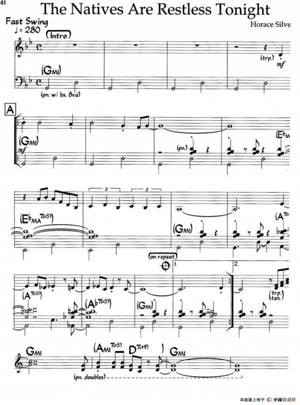 The Natives Are Restless Tonight（爵士钢琴曲）