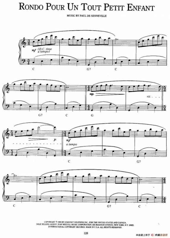 Rondo Pour Un Tout Petit Enfant（活泼的轮旋曲）