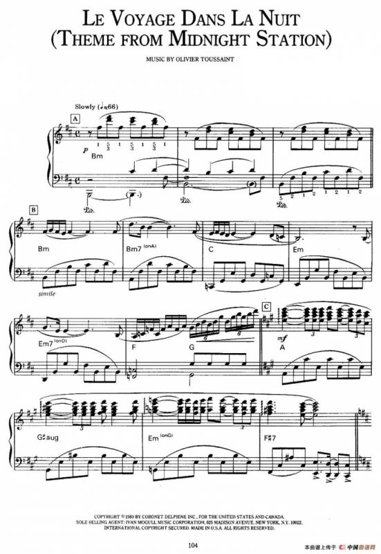 Le voyage dans la nuit (Theme from Midnight station)（向黑夜出发）