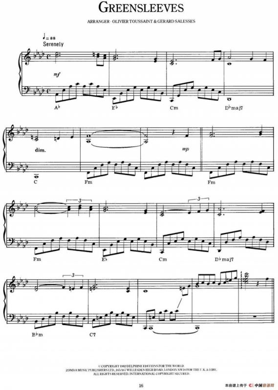 Greensleeves（绿袖子）