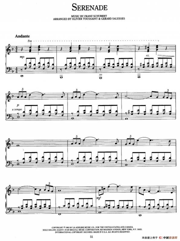 Serenade（小夜曲）（理查德·克莱德曼演奏版）