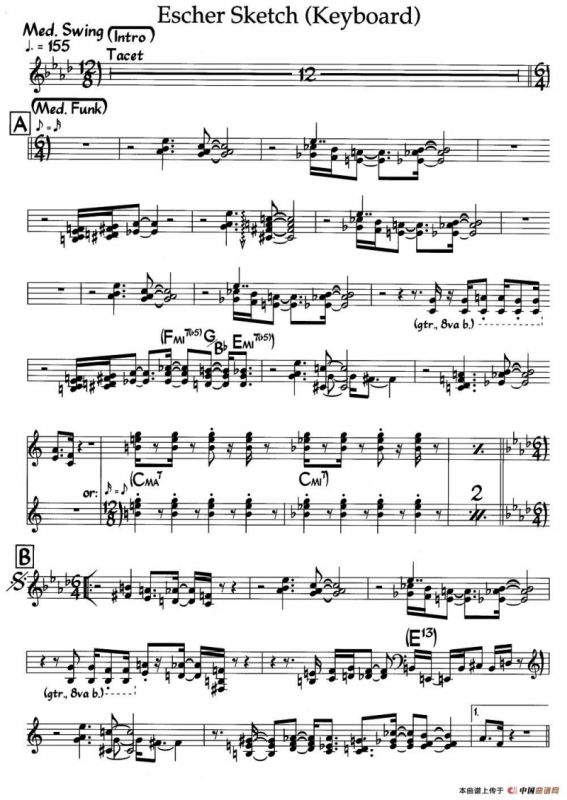 Escher Sketch(keyboard)（爵士钢琴曲）