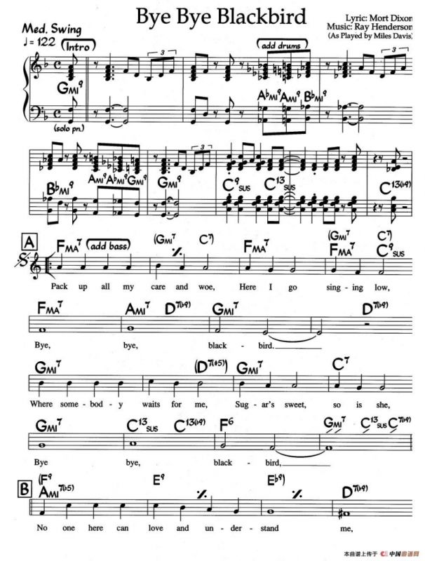 Bye Bye Blackbird（爵士钢琴曲）