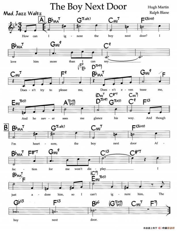 The Boy Next Door（邻家男孩）（爵士钢琴曲）