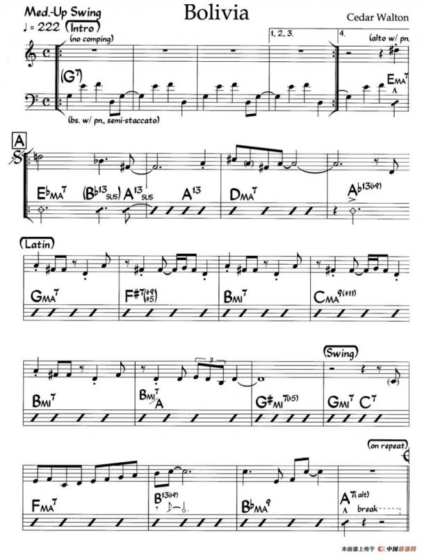 Bolivia（玻利维亚）（爵士钢琴曲）