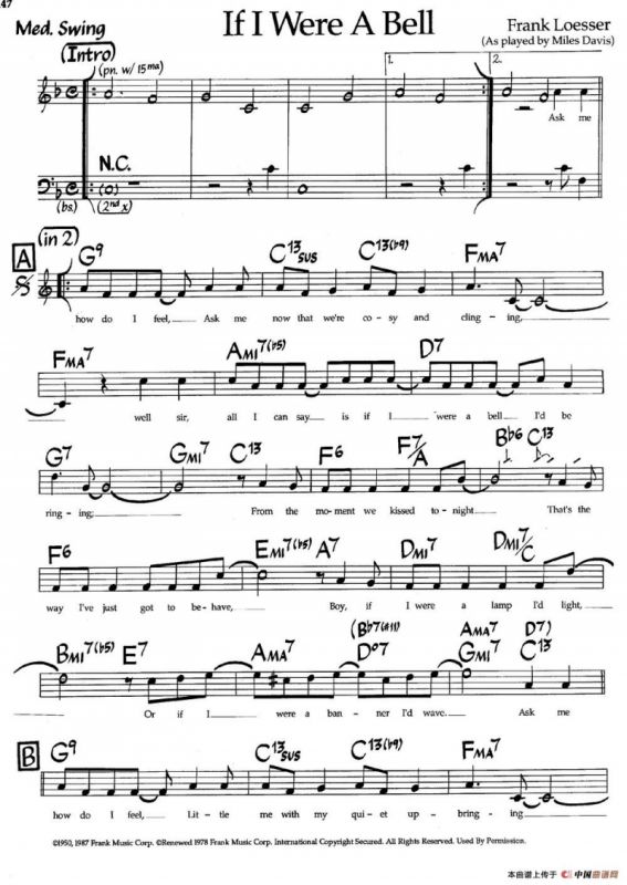 If I Were A Bell（爵士钢琴曲）