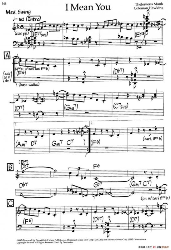 I Mean You（爵士钢琴曲）
