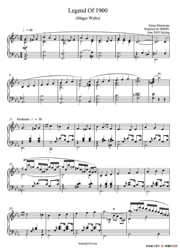 Legend Of 1900（电影《海上钢琴师》选曲）