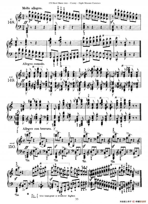160 Eight- Measure Exercises.Op.821（车尔尼160首钢琴八小节练习曲（142——160））