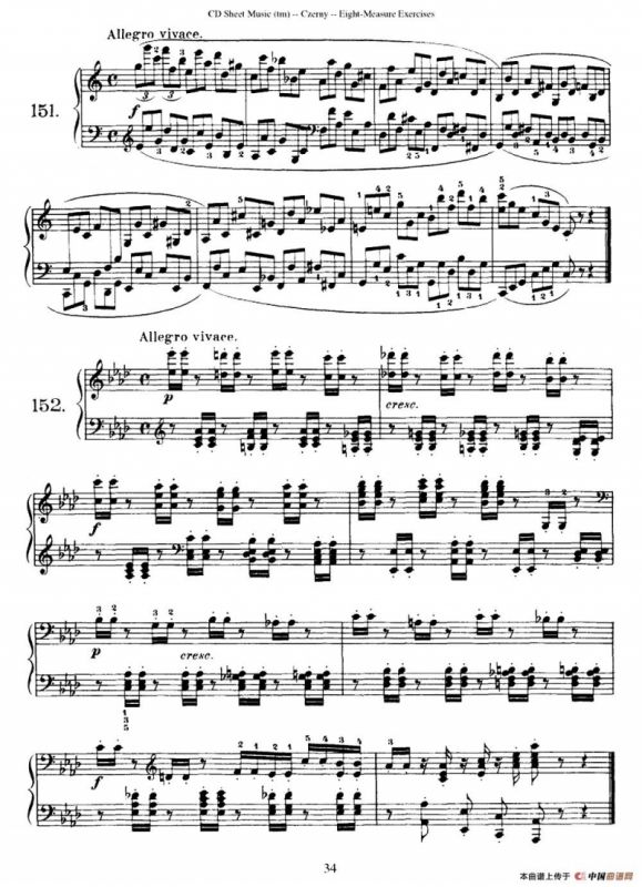 160 Eight- Measure Exercises.Op.821（车尔尼160首钢琴八小节练习曲（142——160））