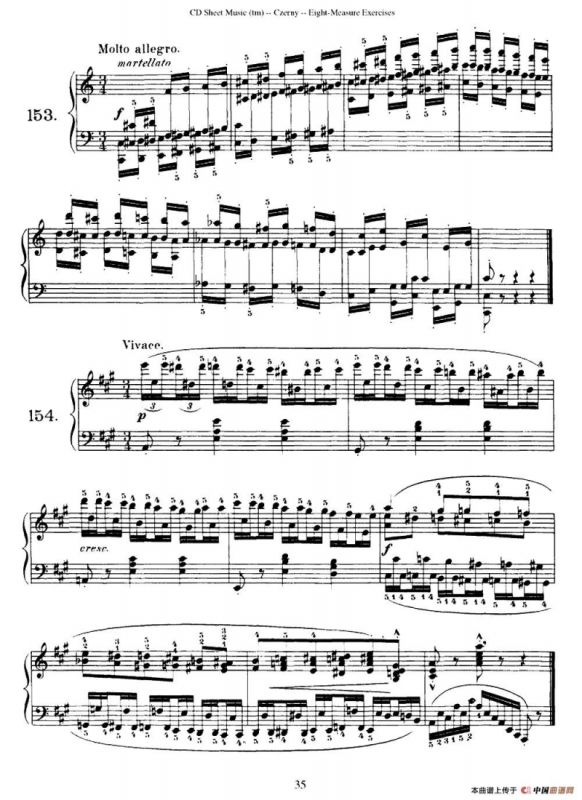 160 Eight- Measure Exercises.Op.821（车尔尼160首钢琴八小节练习曲（142——160））